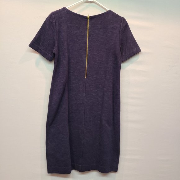 J Crew Dress Blue Short Sleeve Striped Front Womens 2 - Picture 3 of 6